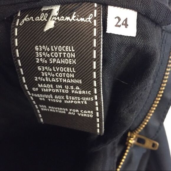 7 For All Mankind Black Low-Rise Chino Ankle Jean 24 - Picture 6 of 7